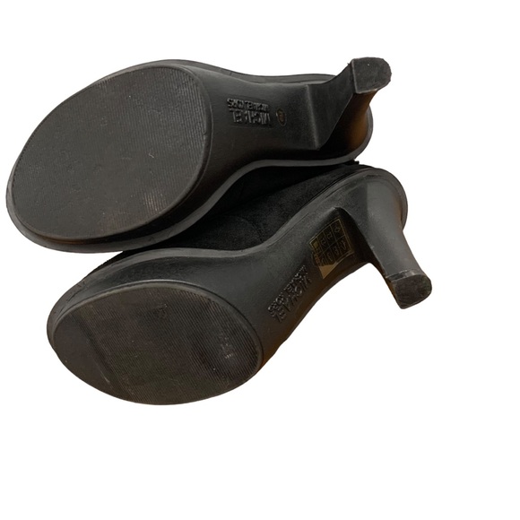 MICHAEL Michael Kors black leather suede faux fur ankle boots booties shoes 6 - Picture 5 of 8